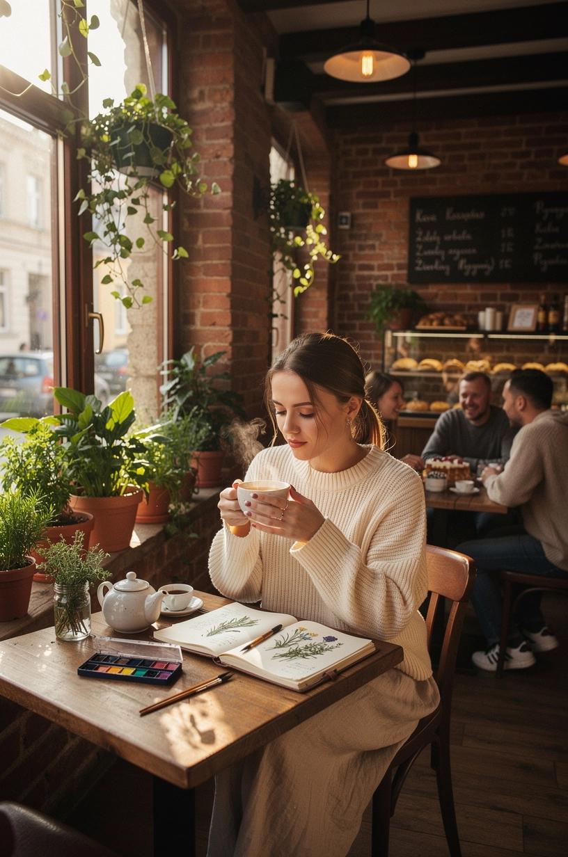 Šilta arbatos puodelio nuotrauka ant stalo, apsupta ramios aplinkos, skatinanti atsipalaidavimą ir streso mažinimą gyvenimo būdo kontekste